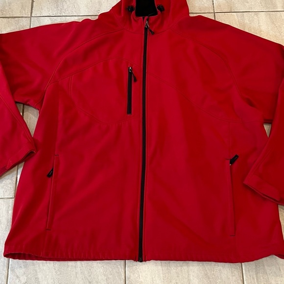 North End Men's Prospect Fleece Soft Shell Hooded Red Jacket/size 3XL - Picture 8 of 14